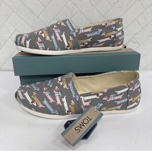 TOMS Multicolor Dog Pattern Slip-Ons